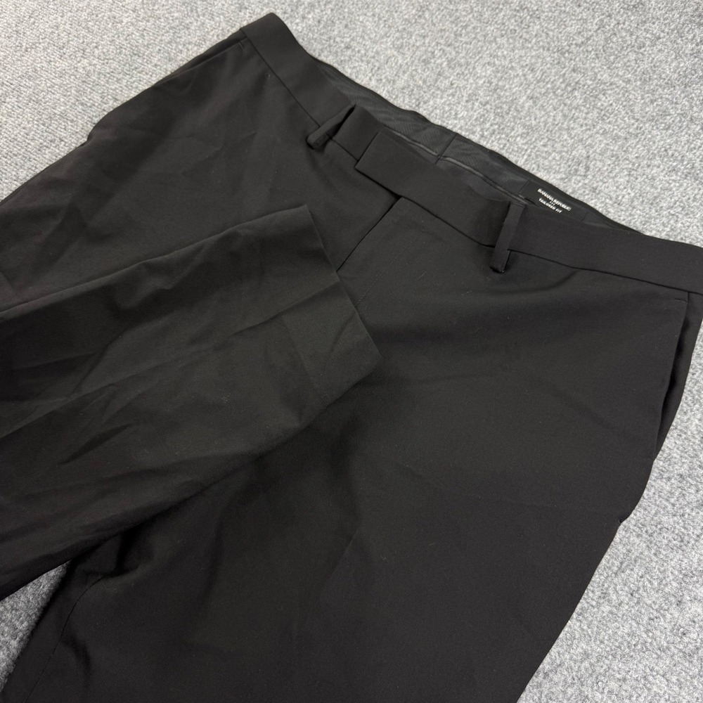 Banana Republic Dress Pants 38x30 Black Tailored Fit Flat Front Mens